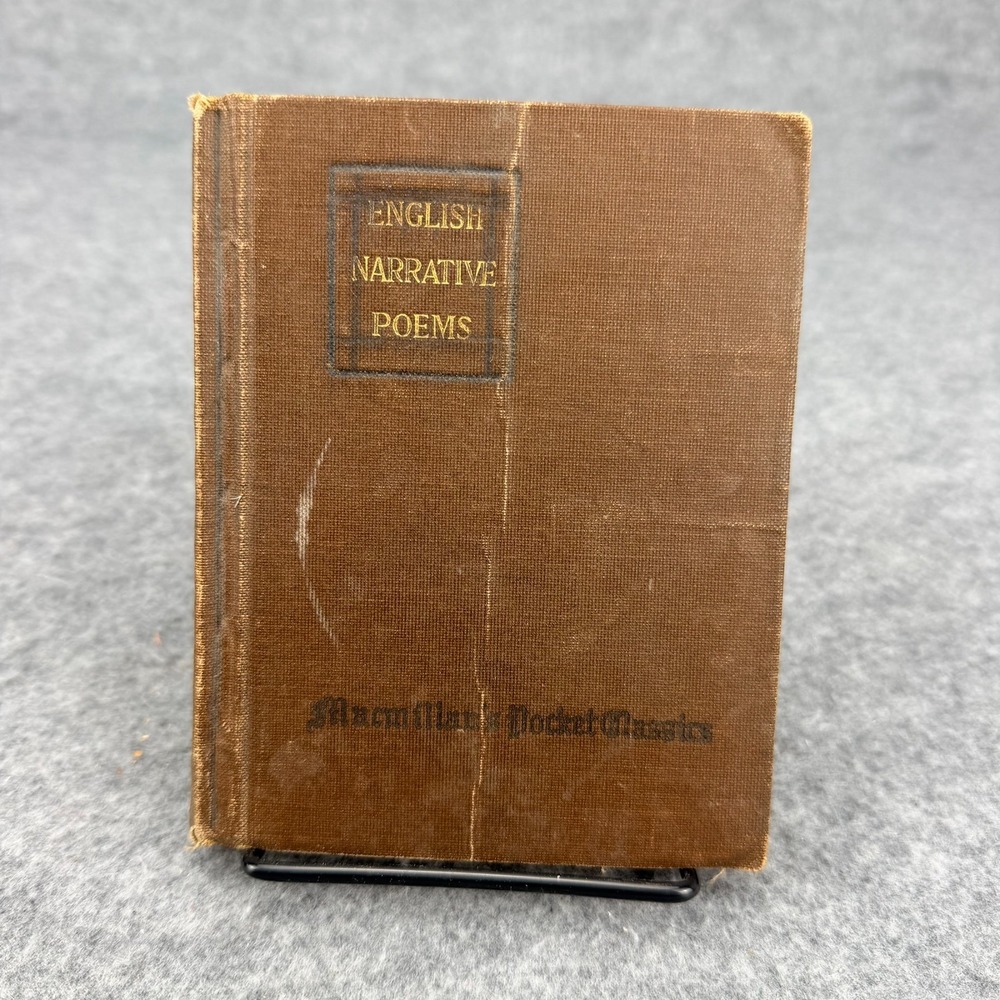 English Narrative Poems Macmillan Pocket Classics 1917 Antique Hardcover Book